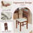 5 PCS Dining Table Set for 4 Farmhouse Wooden Table & 4 Upholstered Chairs
