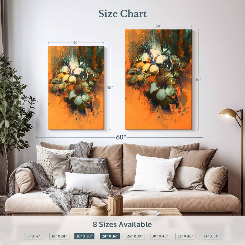 Avery Colorful Abstract Flowers, 36" H x 24" W