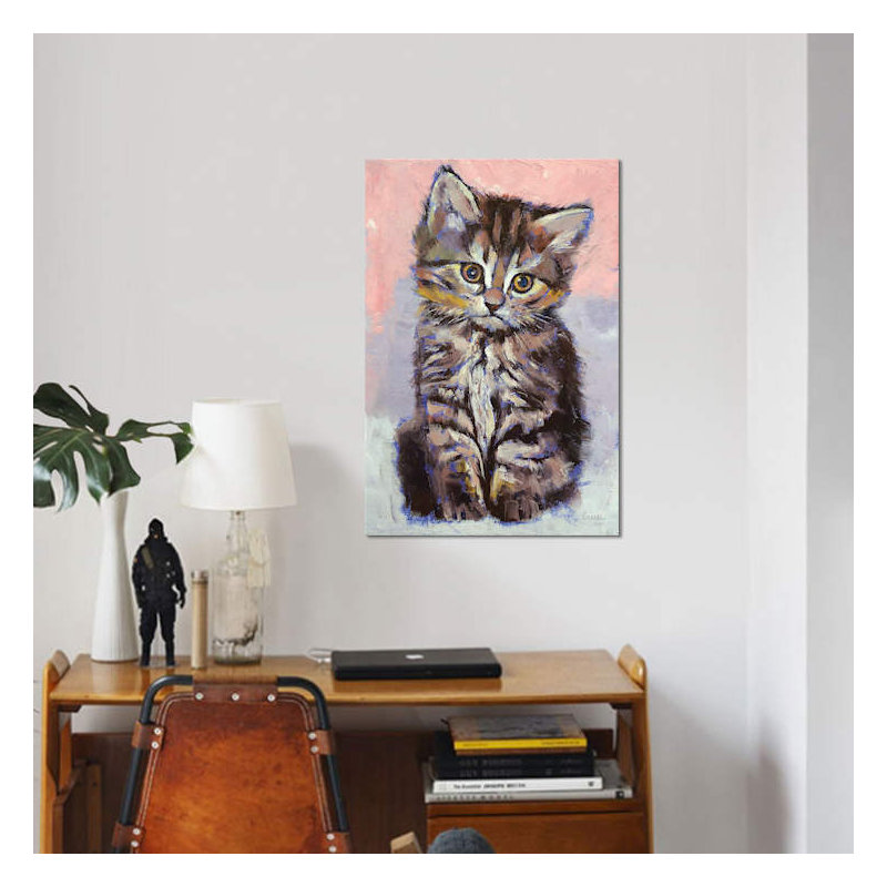 «Kitten», reproduction sur toile, H 26 po x l 18 po x P 1,5 po, Toile tendue, Pas de tapis