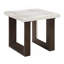 Table de bout avec plateau en marbre, plateau en marbre naturel et finition espresso