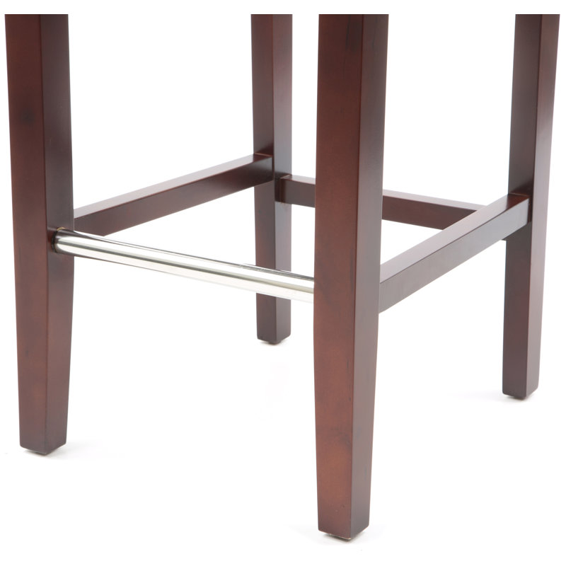 Tabouret de bar 30 po avec cadre en bois massif durable Thompson, Mélange de polyester bleu ciel