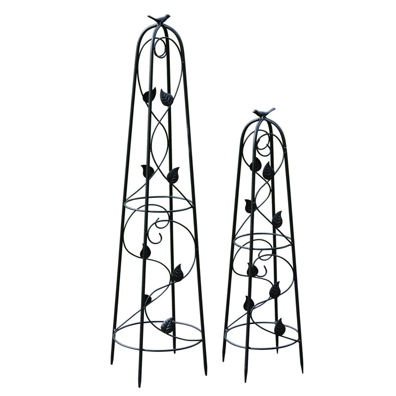 91cm H x 26cm W Metal Obelisk, Black