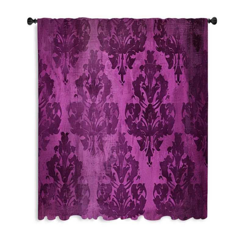 Damask Sheer Curtain Single Panel, 53" W x 99" L