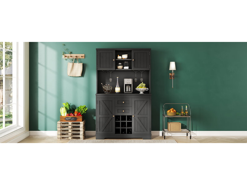 Armoire de cuisine avec bar Coffee Coffee, Noir
