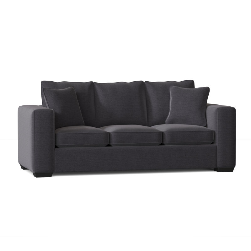Canapé à accoudoirs carrés de 87 po avec coussins réversibles Aceyn, Gris anthracite Jango