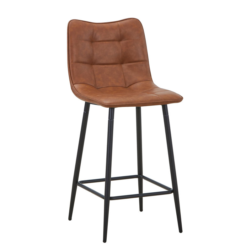Upholstered Faux Leather Bar Stool