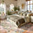 Vintage Floral Washable Area Rug with Non-Slip Backing, Low-Pile Beige Rug for Living Room, Bedroom & Dining Room-2065035172