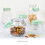 Martha Stewart 5 Piece Glass Canister Set W/ Greeen Lids