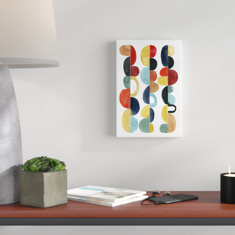 «Midcentury Sunrise I», peinture sur toile, H 12 po x l 8 po