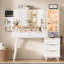 Bureau de coiffeuse éclairé en bois