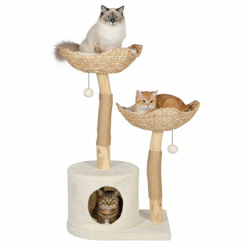 Arbre à chat, arbre à chat équipé de poteaux à griffer