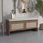 Banc de rangement en PP avec coussin en rotin