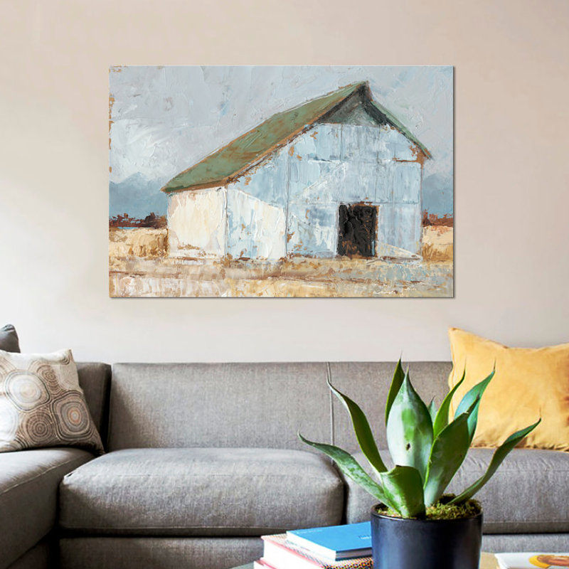 « grange i », impression sur toile, H 12 po x l 18 po x P 1,5 po, Pas de tapis, Toile tendue