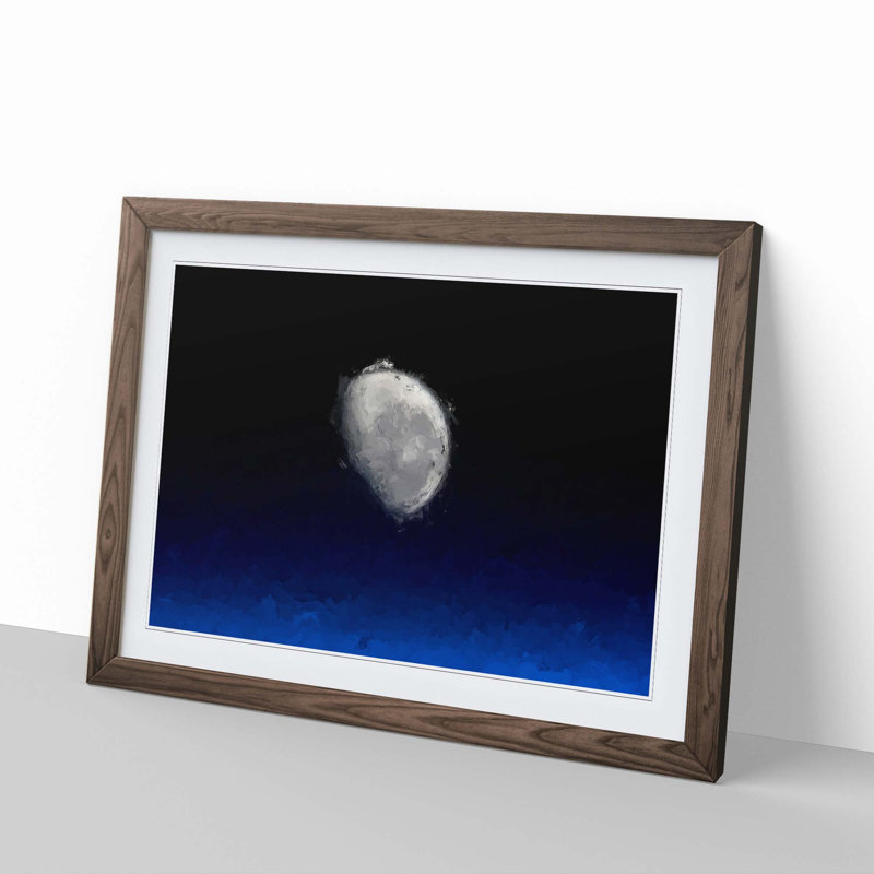 Close up of the Moon in Abstract - Picture Frame Graphic Art Print, Walnut Framed, 62cm H x 87cm W x 2cm D