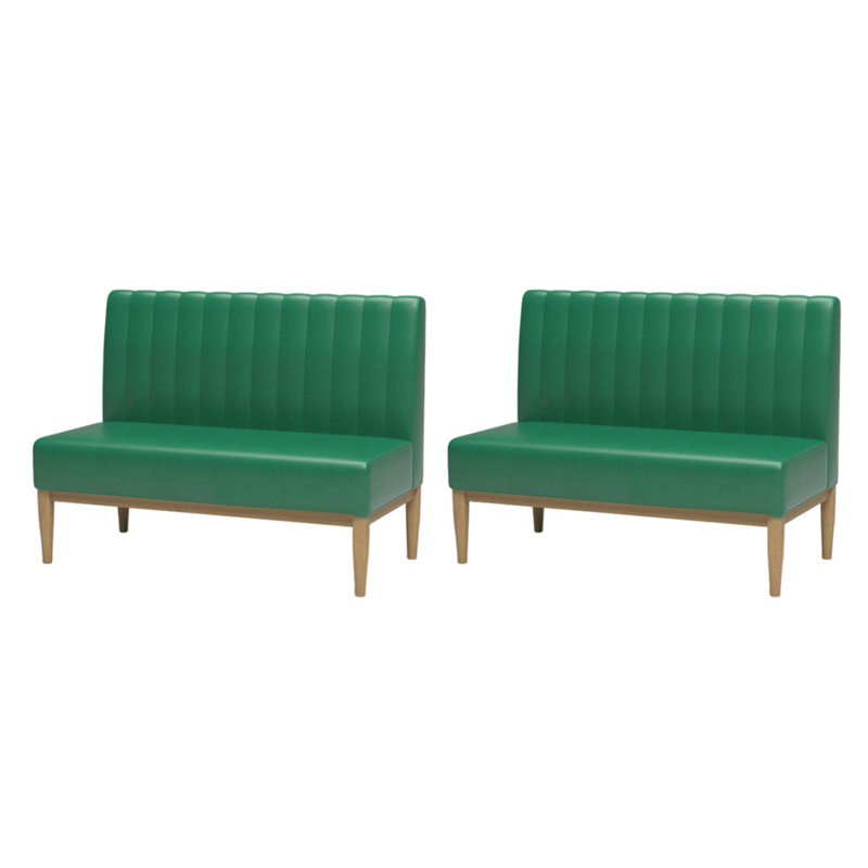 Cafe Restaurant Dessert Shop Bakery Casual Bench Faux Leather Upholstered Bench, Sea Green