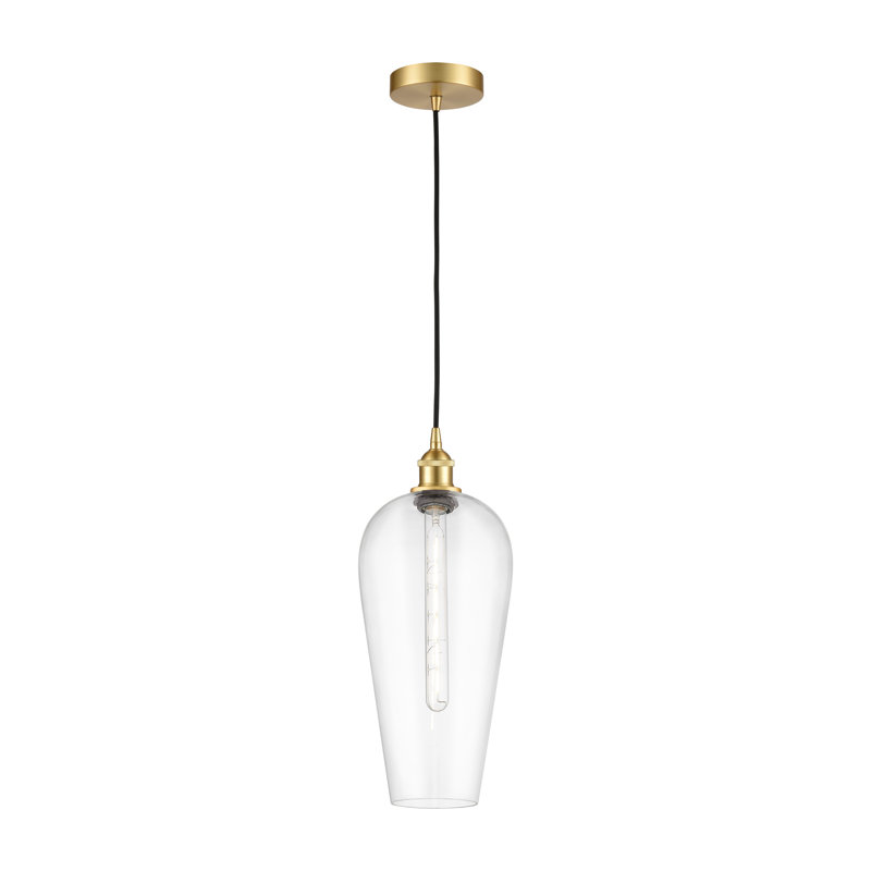 Mini-luminaire suspendu 1 lumière Ballston - Amiina, Or satiné, Clair