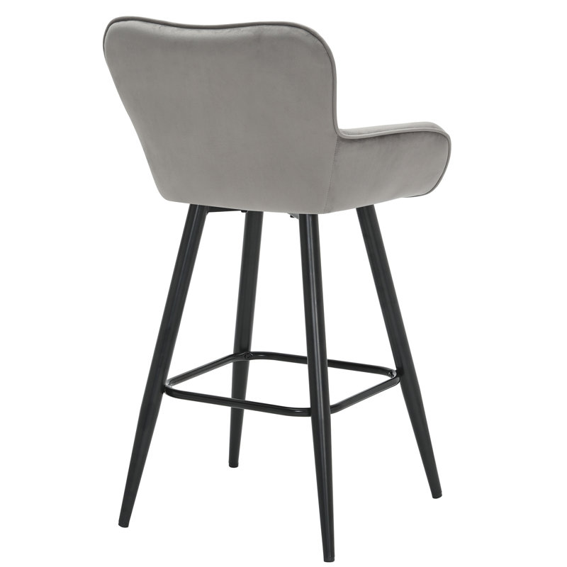Upholstered Bar Stool, Grey