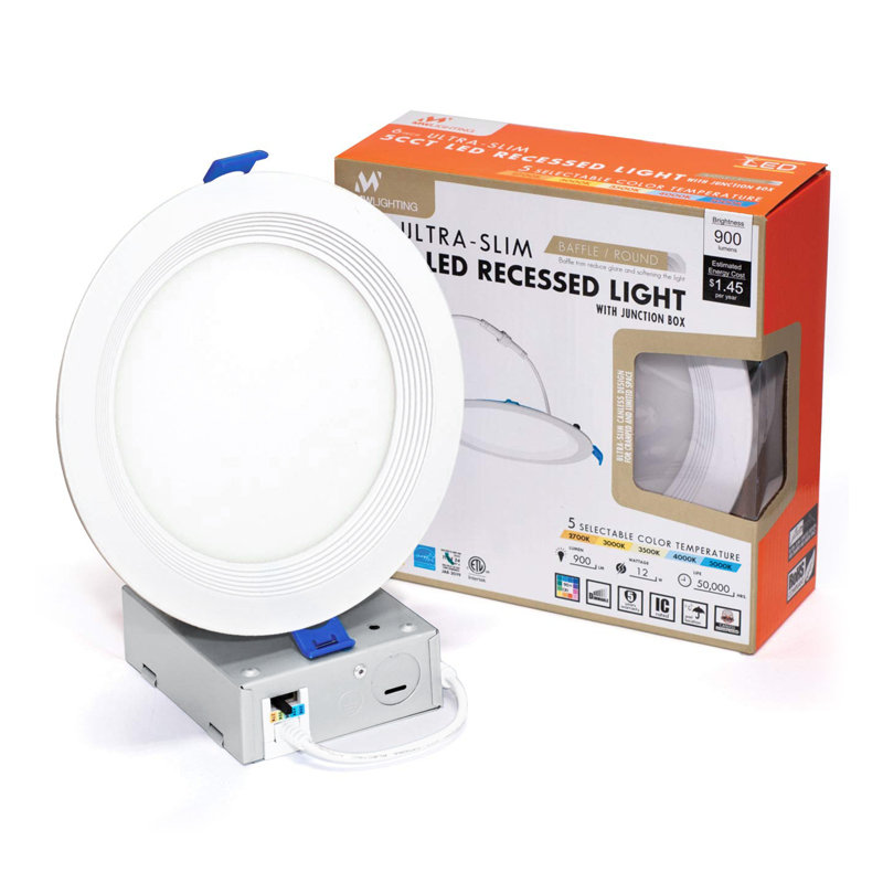 6-Inch White Aluminum LED Recessed Lighting Kit
