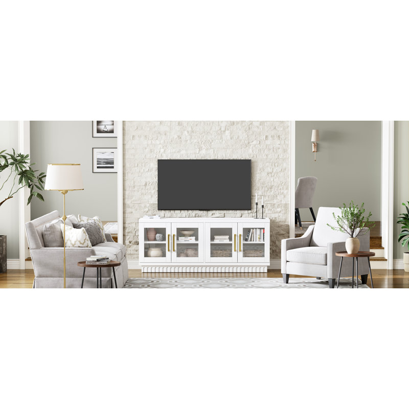 Armoire-buffet 60 po avec 4 portes 60 po, Blanc
