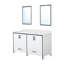 Meuble-lavabo double l 60 po x P 22 po, comptoir en quartz blanc et miroirs 22 po-1412313978