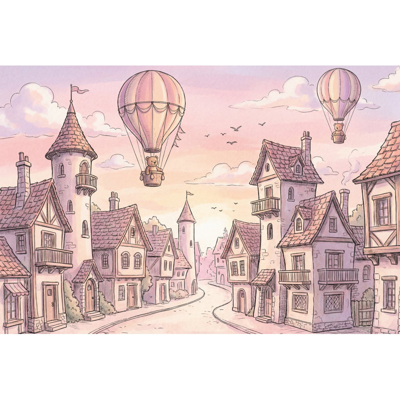 Murale rétro Vintage Village, Non-Woven Nonpasted, 200 po x 120 po