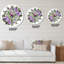 Bouquet de chrysanthèmes et de marguerites mauves - Horloge murale traditionnelle-60327662