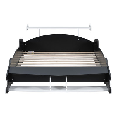 Meridian Race Car Platform Bed With Storage Shelves