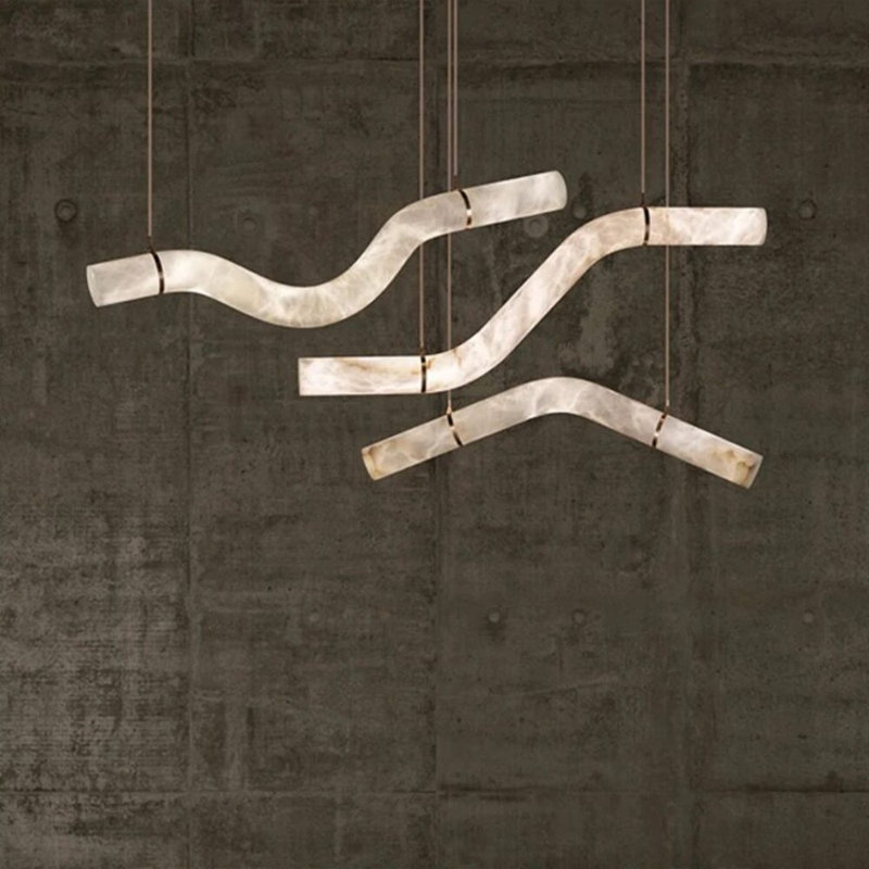Alabaster Infinity Pendant Lamps, Style A