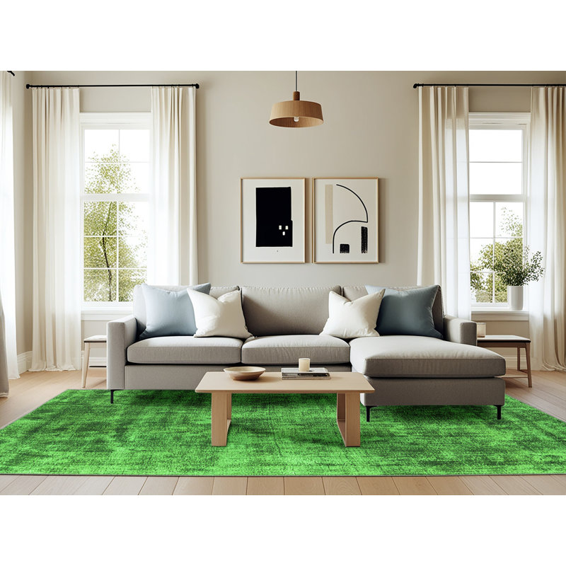 Emitt Washable Abstract Indoor Rug, Rectangle 6' x 9'