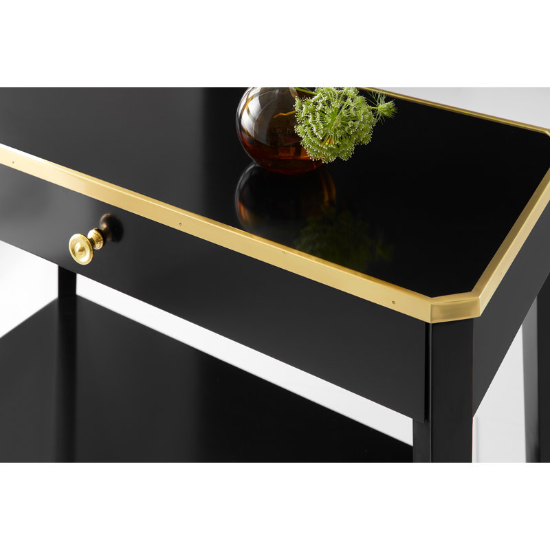 Modern History 1 - Drawer Nightstand, Black/Gold