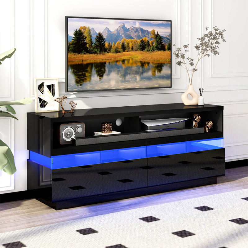 Meuble télé pour téléviseur de 65 po ou moins Garabet, Noir