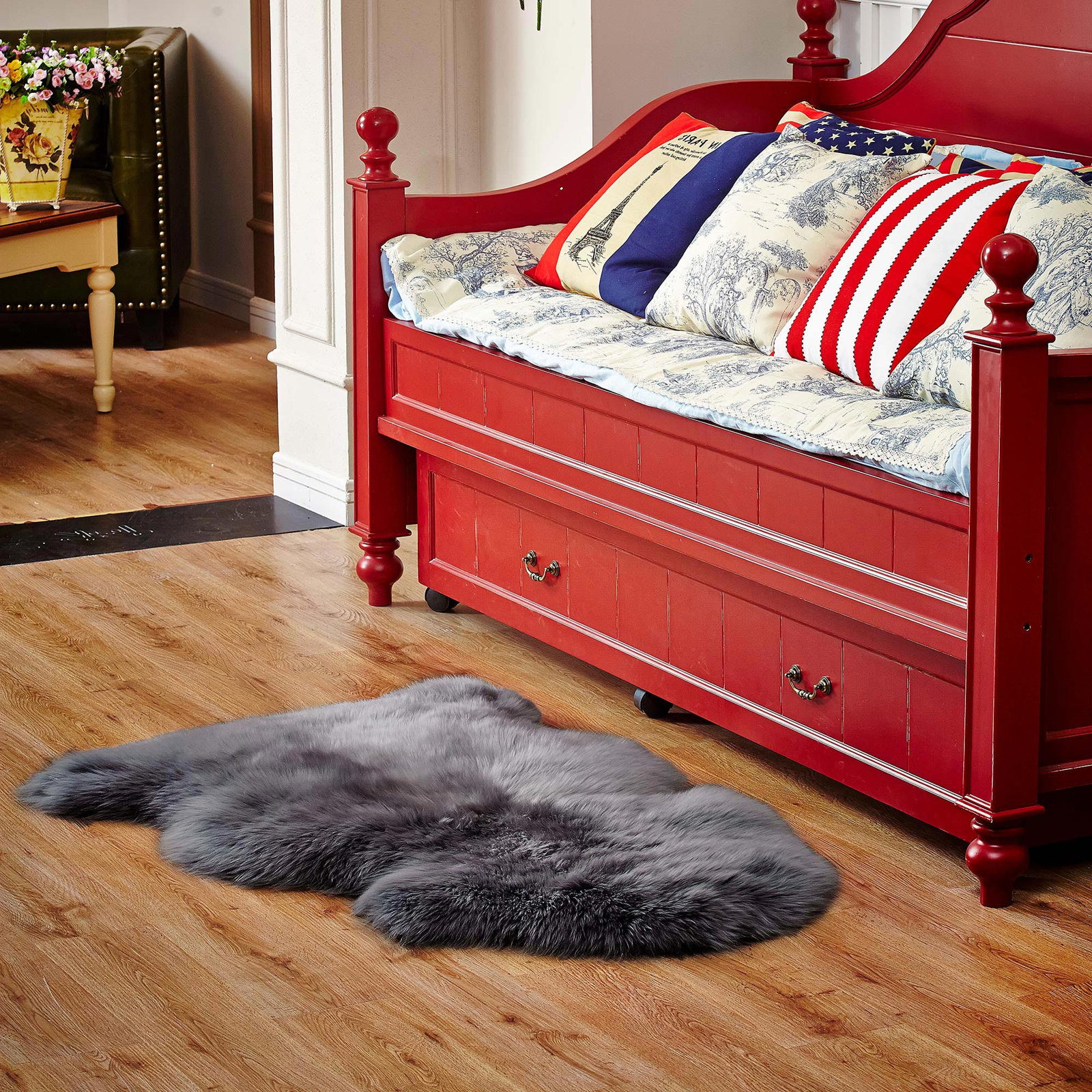 Lewin Charcoal Handmade Sheepskin Rug