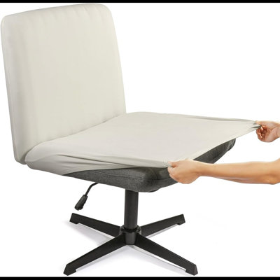 Armless Criss Cross Office Desk Chair Cover Slipcover,Accent Mid Back Wide Swivel Task Vanity Slipper Chair Protector Stretch Removable Without Arms F