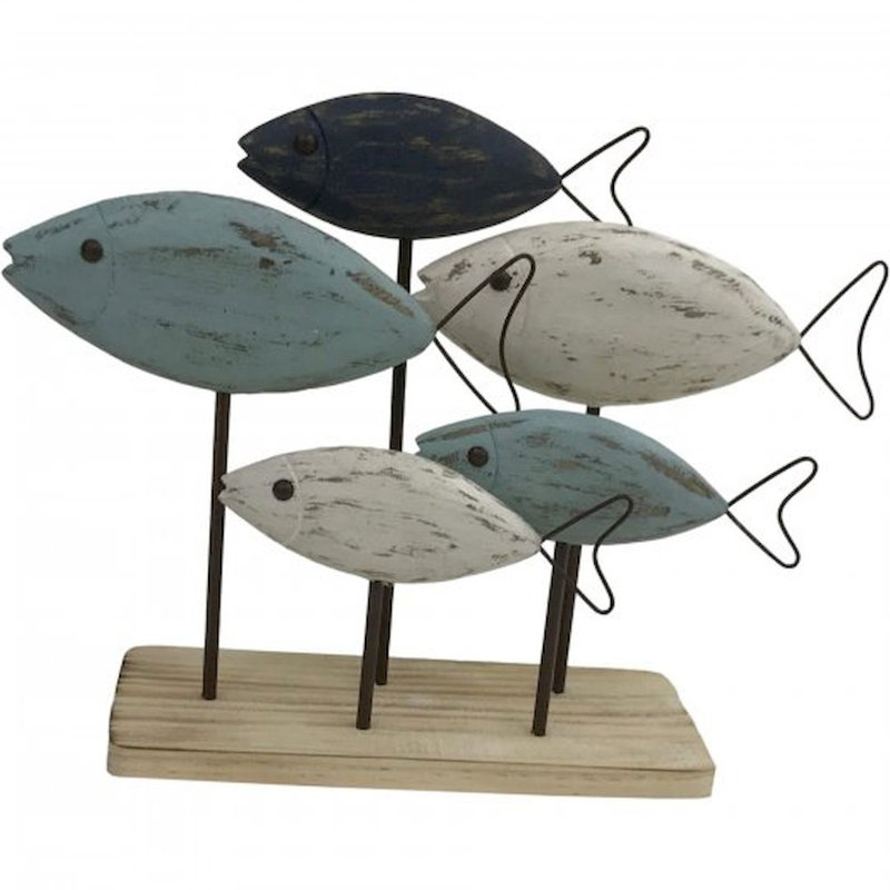 Figurine de poisson en bois sur base Howie