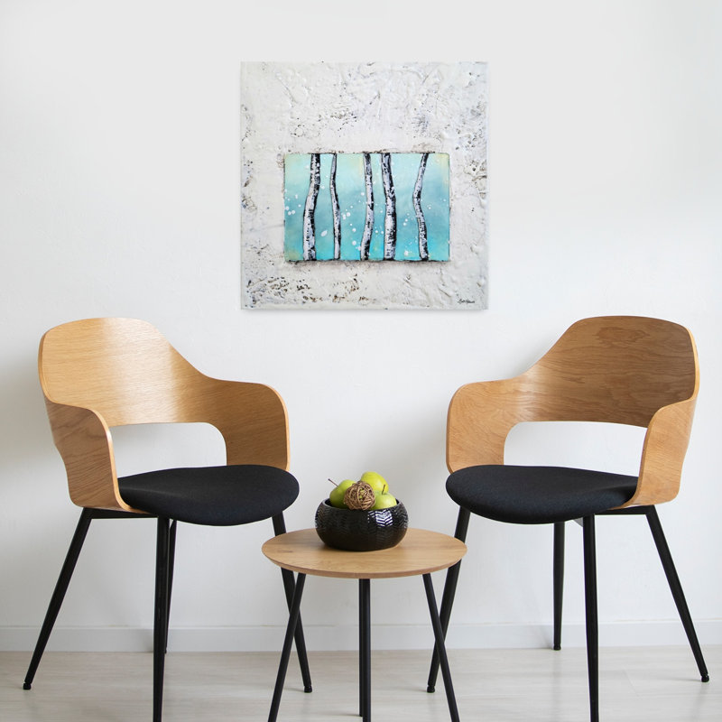 Fenêtre sur la nature III, art contemporain abstrait en bouleau, H 24 po x l 24 po