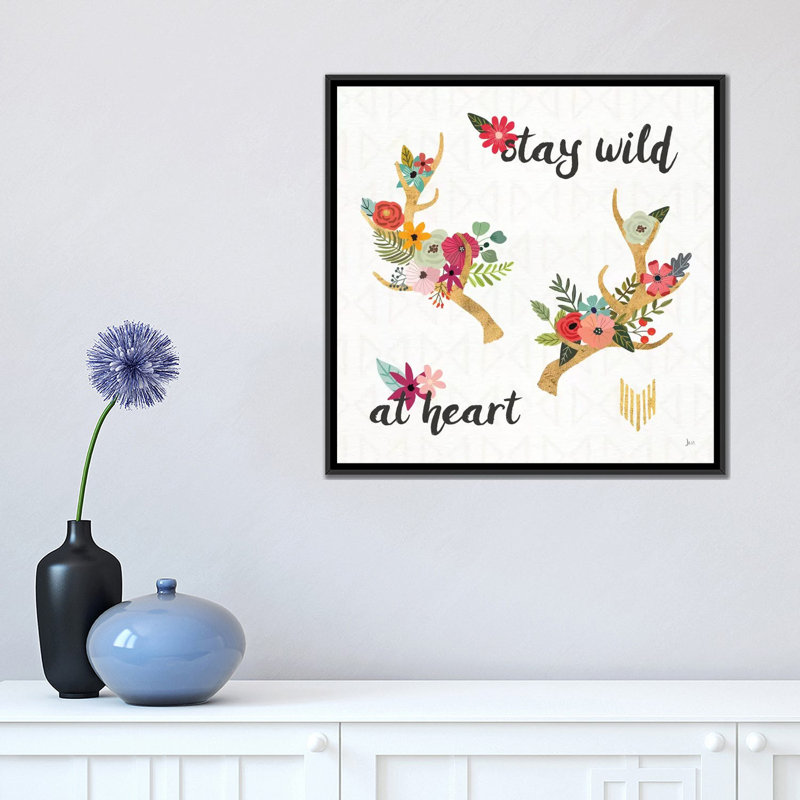 «Boho Beauty II», impression sur toile, H 37 po x l 37 po x P 1,5 po, Toile avec cadre noir, Pas de tapis