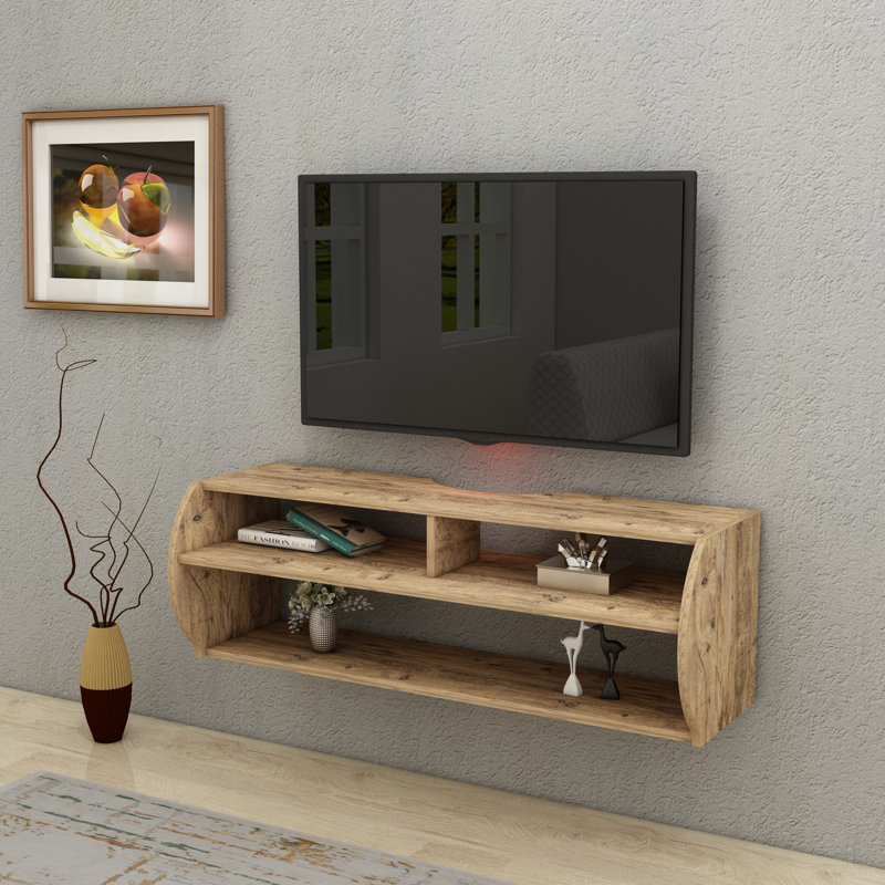 Linen Floating TV Stand for TVs up to 50", Atlantic Pine