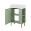 Petit meuble-lavabo 21,6 po avec lavabo en céramique, meuble-lavabo autoportant avec porte à fermeture en douceur, rangement sur le côté droit-330648942