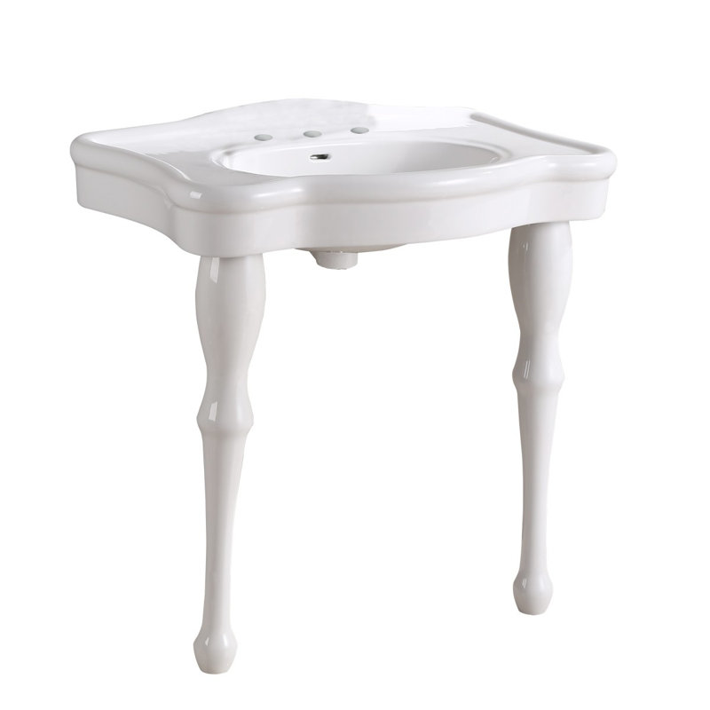 Lavabo de salle de bain ovale 33 po en céramique blanche avec trop-plein 33 po