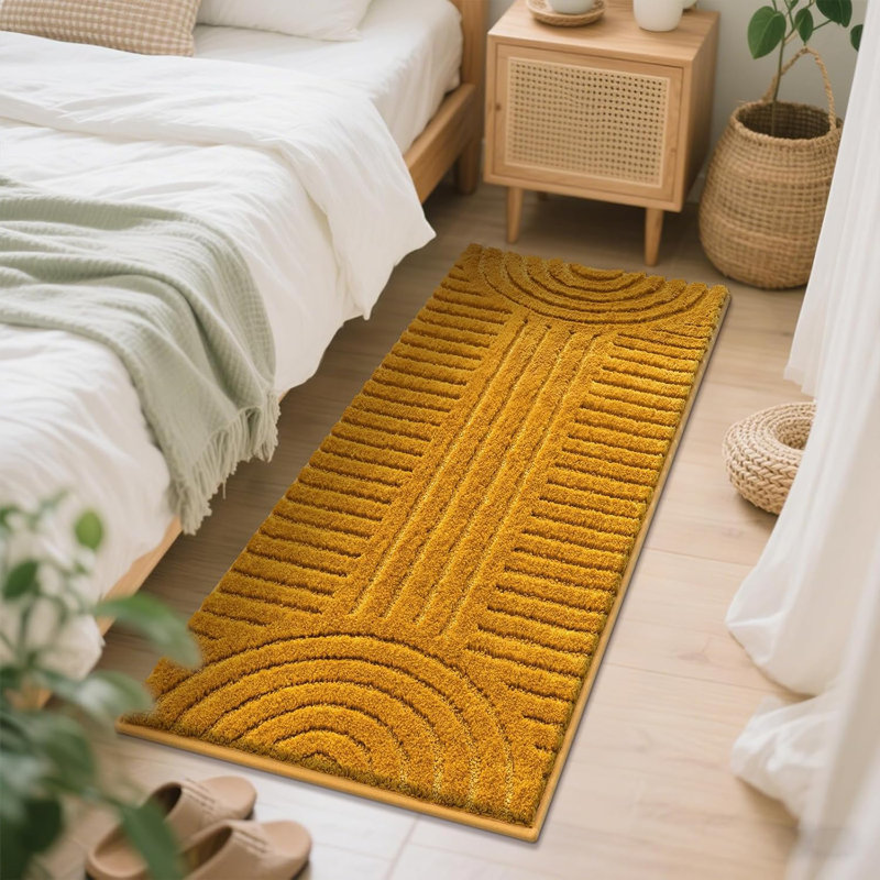 Non Slip Soft Absorbent Bath Mat, Gold, 60" L x 24" W