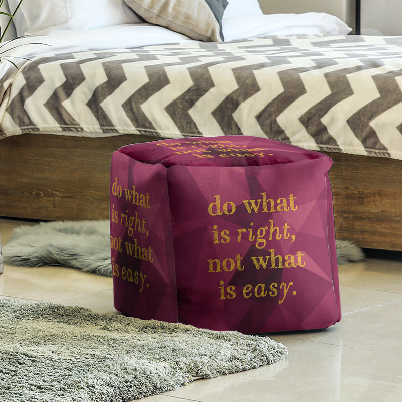 Upholstered Ottoman, Spinel/Gold