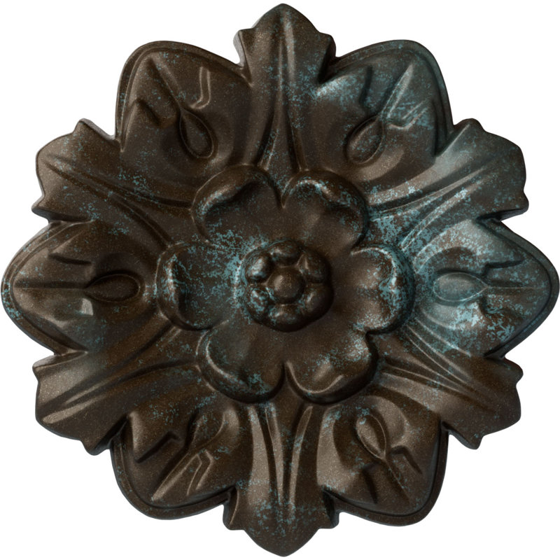 Médaillon de plafond H 7,625 po x l 7,625 po x P 1 po Emery, Patine bleue bronze