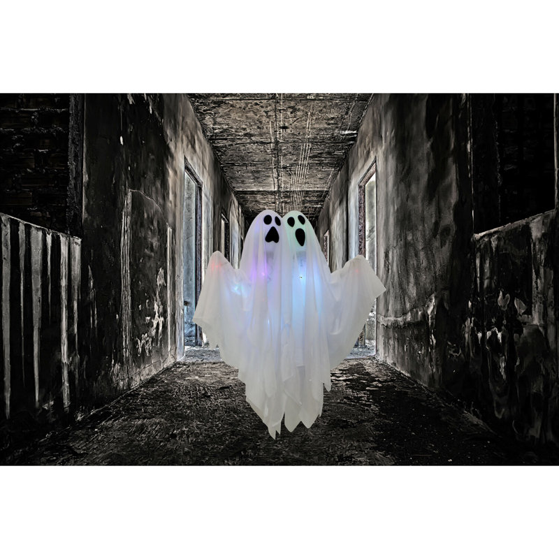 2 Piece Light-Up Ghost Figurine Set