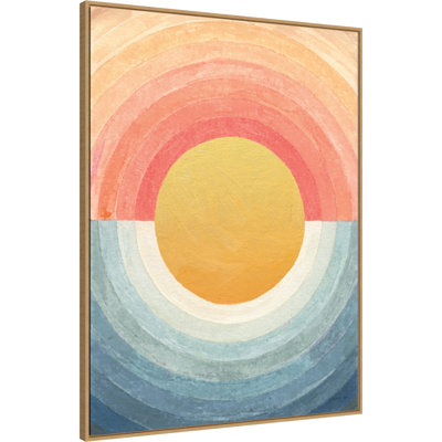 «Foua Retro Vibes Abstract Sun» encadré sur toile par Danhui Nai