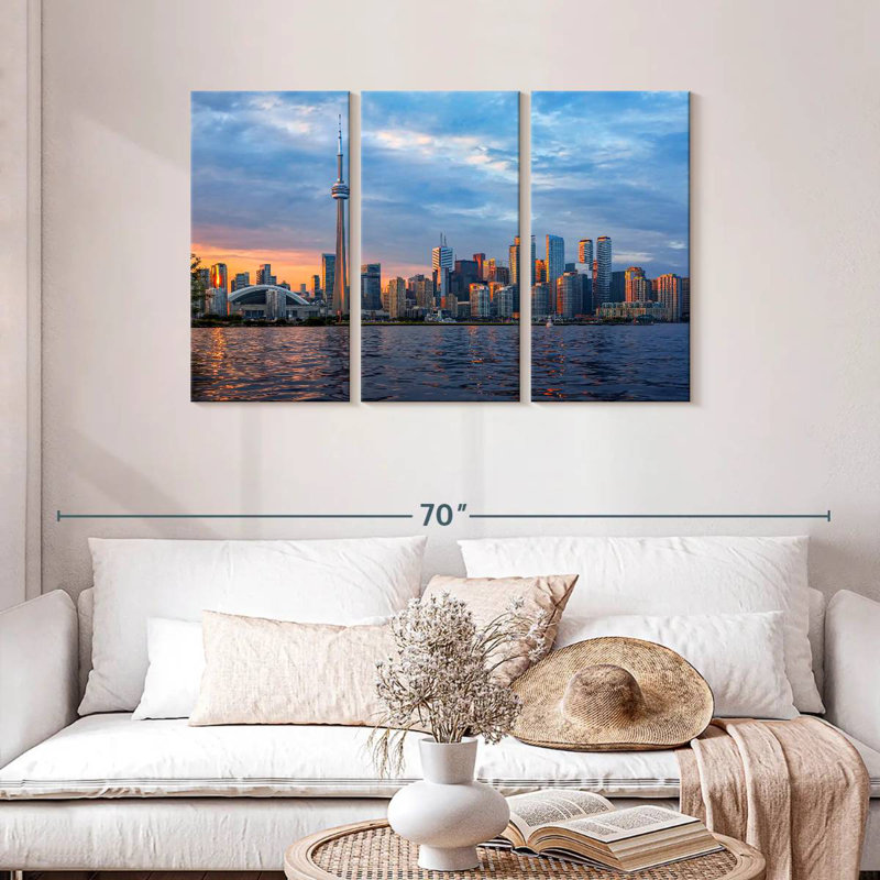 Sebbie Toronto Skyline At Sunset, 28" H x 45" W