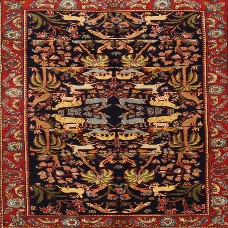 Tapis rouge à motif sud-ouest, Rond 7 pi