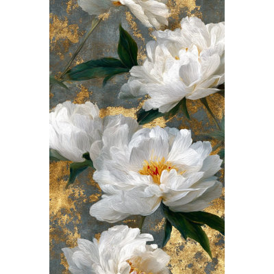 Floral Wallpaper Gold Luxurious Decorative Mural