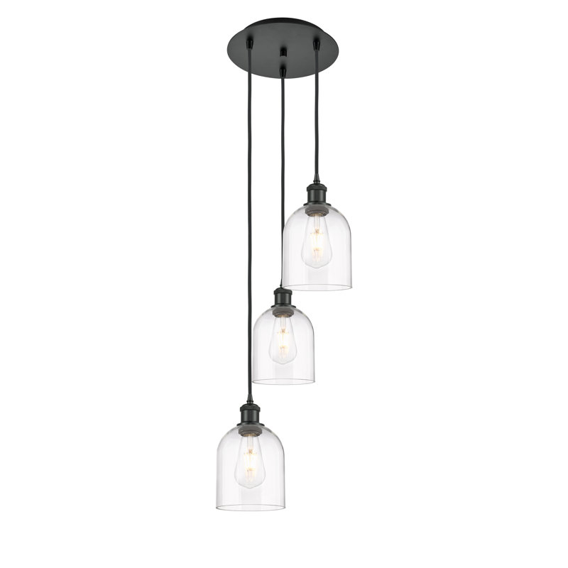 Odaniel 3 - Light Cluster Pendant, Clear, Matte Black