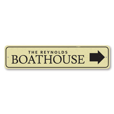 Boat House Arrow Custom Aluminum Sign