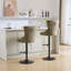 Tabourets de bar pivotants en polyuréthane vieilli et rétro d'une hauteur de siège réglable de 26 à 33 pouces, tabourets de bar modernes avec dossier capitonné confortable pour un pub à domicile et un îlot de cuisine (vert olive, ensemble de 2)-270032463